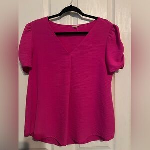 Elegant Pink V-Neck Women's Top